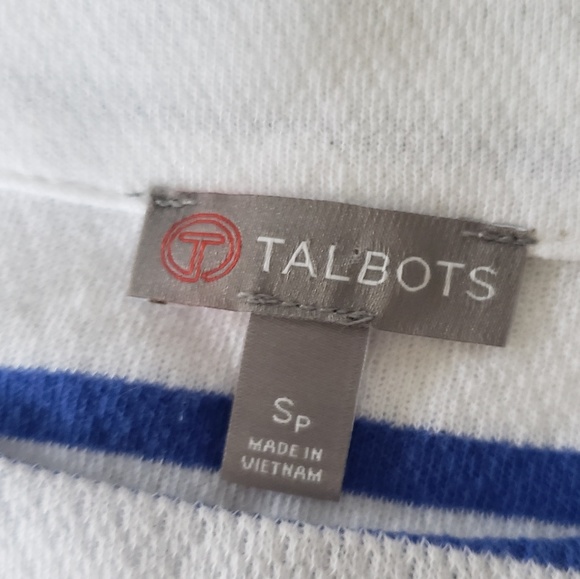 TALBOTS STRIPED BLUE&WHITE SWEATER - Picture 4 of 9